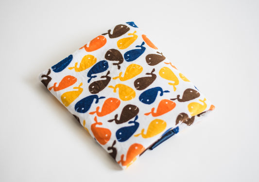 Whales Navy  Receiving blanket 30x36
